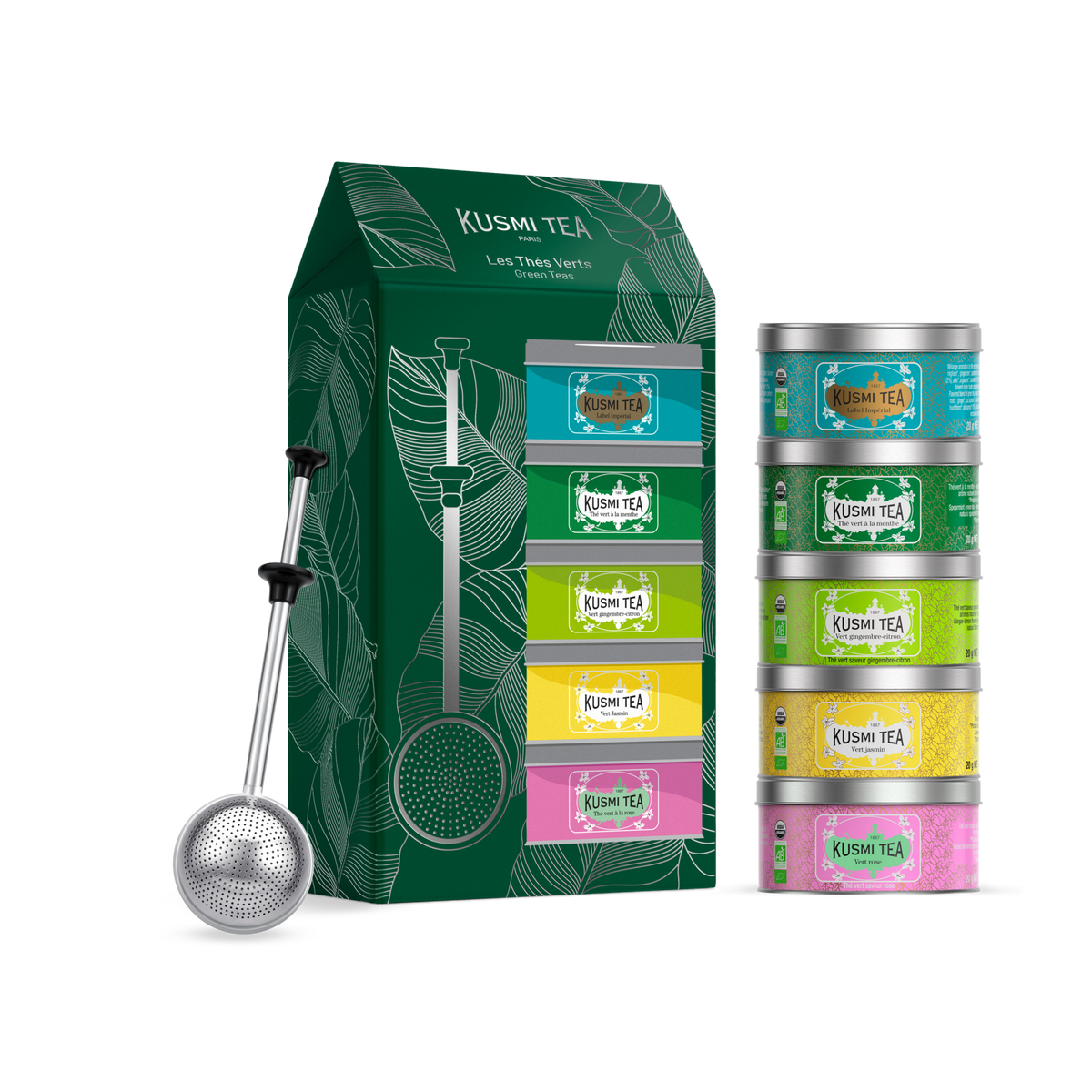 Coffret Les Thés Verts bio avec infuseur à thé - 1